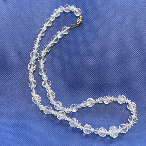 Crystal Clear Aurora Borealis Beaded Necklace - Picture 1 of 2